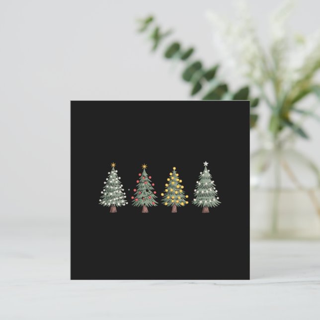 Cartes Pour Fêtes Annuelles Sapin de Noël Cadeau de Fêtes Hiver  (Debout devant)