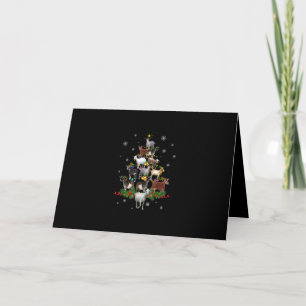 Cartes Pour Fêtes Annuelles Sapin de Noël Chèvre Neige Chèvre Xmas