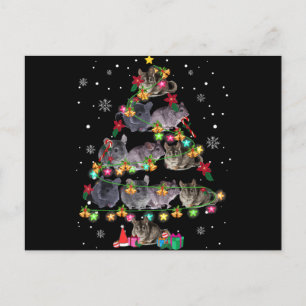 Cartes Pour Fêtes Annuelles Sapin de Noël Chinchilla Amusing Rongeurs Amateur 