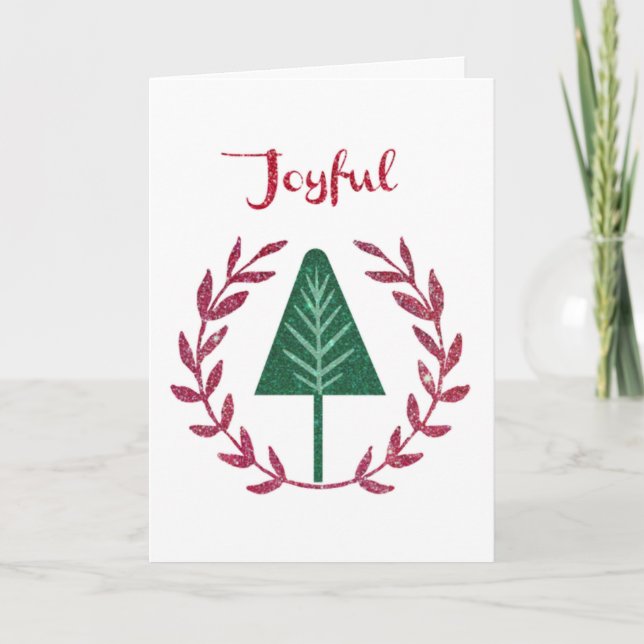 Cartes Pour Fêtes Annuelles Sapin de Noël et couronne festive (Devant)