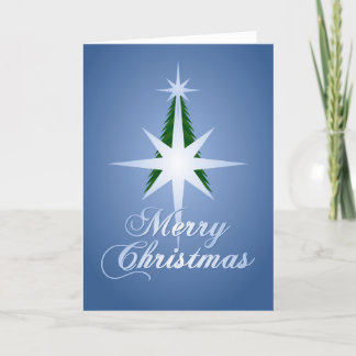Cartes Pour Fêtes Annuelles Sapin de Noël étoile de Bethléem (Bleu)