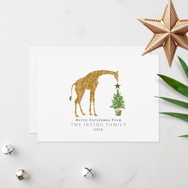 Cartes Pour Fêtes Annuelles Sapin de Noël girafe (Créateur téléchargé)