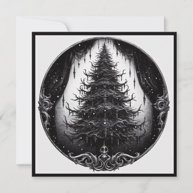 Cartes Pour Fêtes Annuelles Sapin de Noël gothique Noël goth (Devant)