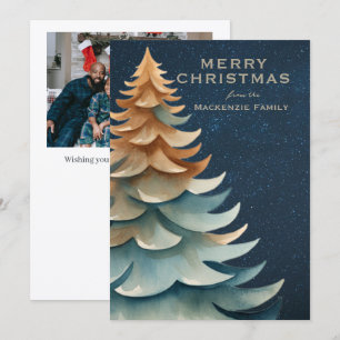Cartes Pour Fêtes Annuelles Sapin de Noël minimaliste moderne personnalisé