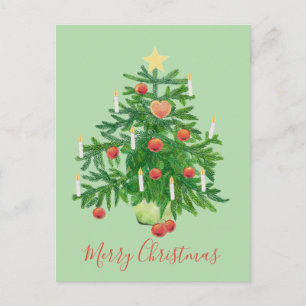 Cartes Pour Fêtes Annuelles Sapin de Noël vintage avec un cookie en forme d'ét