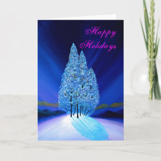 Cartes Pour Fêtes Annuelles Sapins bleus de lumières du nord de Noël #7
