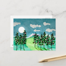 Sapins de Noël éclairés par la lune