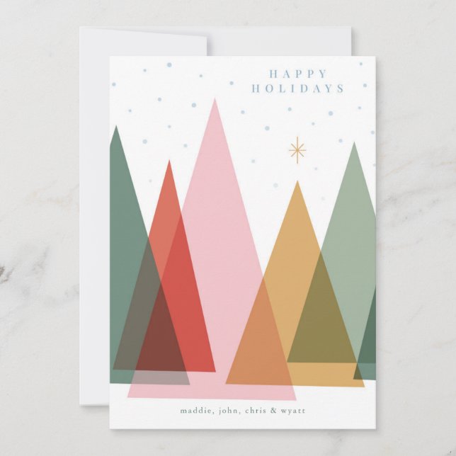 Cartes Pour Fêtes Annuelles Sapins de Noël minimalistes (Devant)