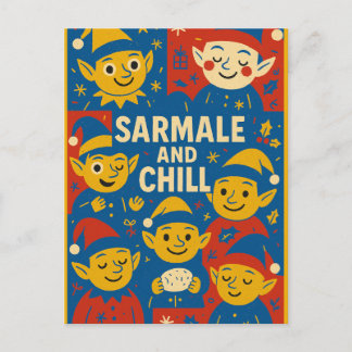Cartes Pour Fêtes Annuelles Sarmale and Chill elves Christmas Card 