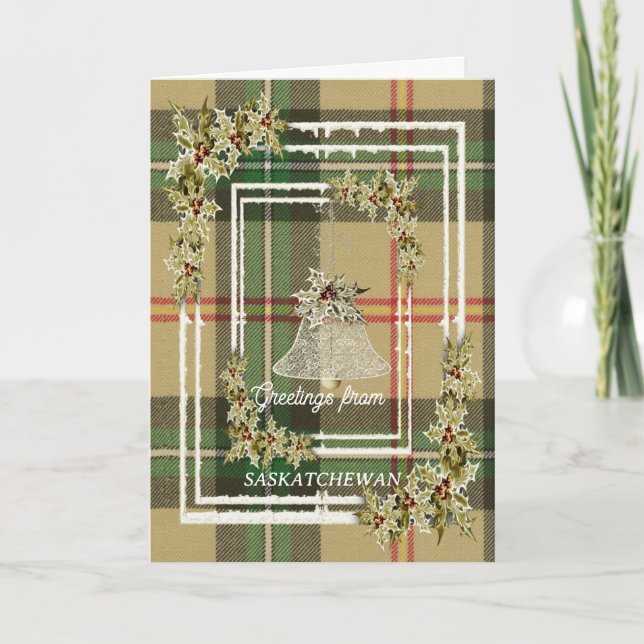 Cartes Pour Fêtes Annuelles Saskatchewan Original Provincial Tartan (Devant)