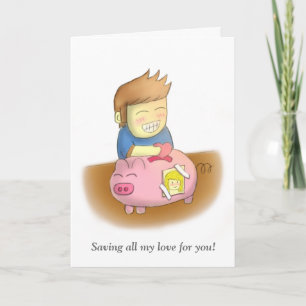 Cartes Pour Fêtes Annuelles Sauver l'amour pour vous Piggy Bank Valentines Sal