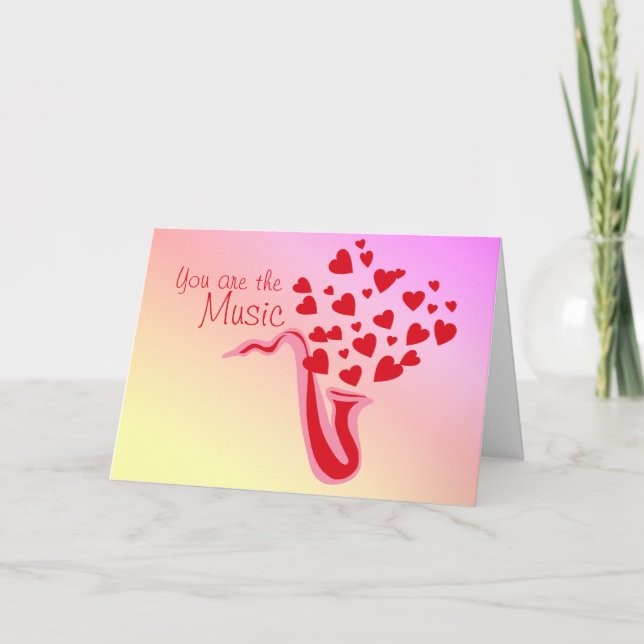 Cartes Pour Fêtes Annuelles Saxophone (Devant)