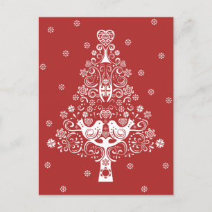 Cartes Pour Fêtes Annuelles Scandinave nordique Arbre de Noël Magie