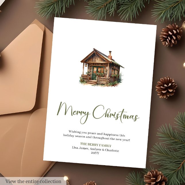Cartes Pour Fêtes Annuelles Scandinavian Botanical Cozy Christmas Greeting  (Scandinavian Botanical Cozy Christmas Greeting Card

)