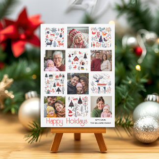 Cartes Pour Fêtes Annuelles Scandinavian folk art six photo collage Christmas 