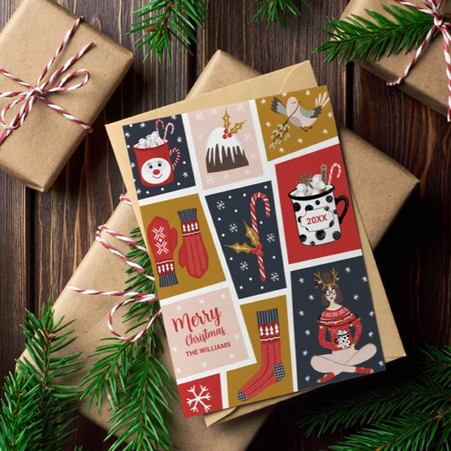 Cartes Pour Fêtes Annuelles Scandinavie Rustique Bois non photo (Créateur téléchargé)