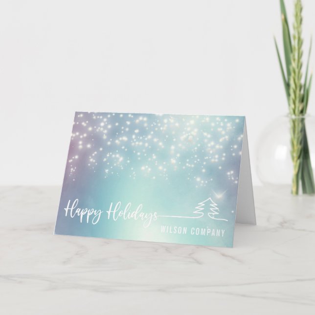 Cartes Pour Fêtes Annuelles Scénario scintillant Joyeuses fêtes corporatives (Devant)