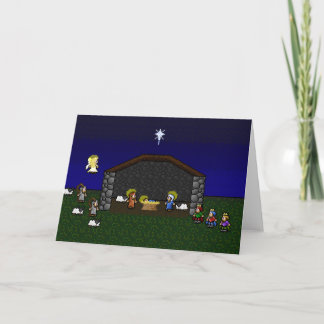 Cartes Pour Fêtes Annuelles scène de 16 bits de nativité de RPG