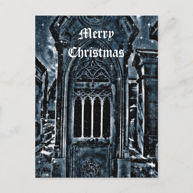 Cartes Pour Fêtes Annuelles Scène de cimetière gothique Joyeux Noël (Devant)