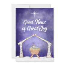 Scène de crèche rustique avec photo au verso