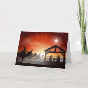 Cartes Pour Fêtes Annuelles Scène de la Nativité de Noël