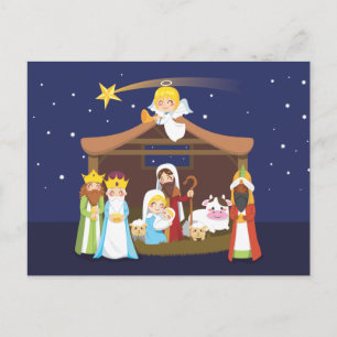 Cartes Pour Fêtes Annuelles Scène de la Nativité de Noël