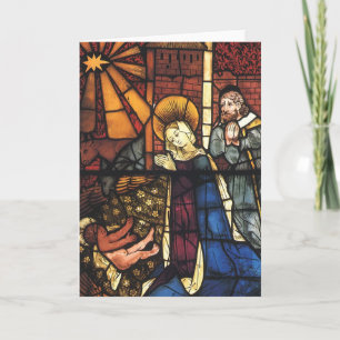 Cartes Pour Fêtes Annuelles Scène de la Nativité de Noël Vintage en Verre