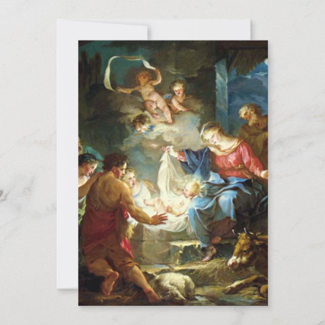 Cartes Pour Fêtes Annuelles Scène de nativité pour Noël - Pierre (Devant)
