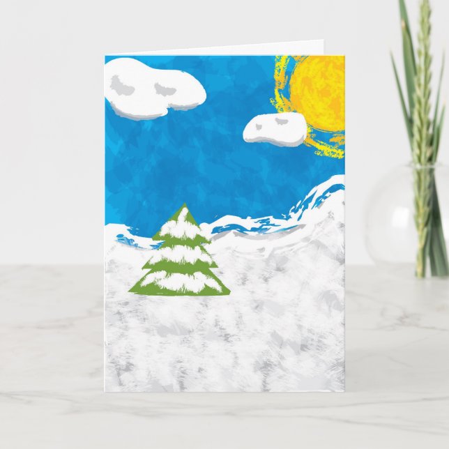 Cartes Pour Fêtes Annuelles Scène de neige (Devant)