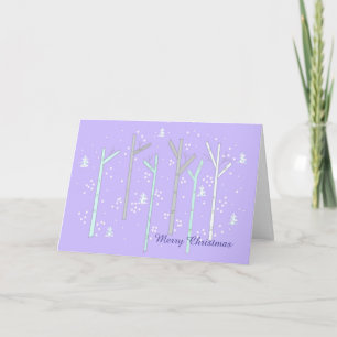 Cartes Pour Fêtes Annuelles Scène de neige des bouleaux