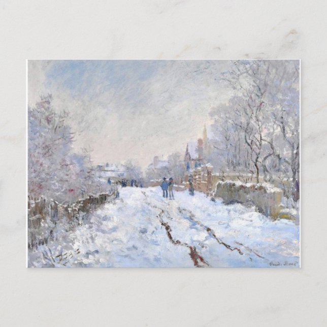 Cartes Pour Fêtes Annuelles Scène De Neige Monet (Devant)