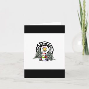 Cartes Pour Fêtes Annuelles Scène de Noël du service d'incendie