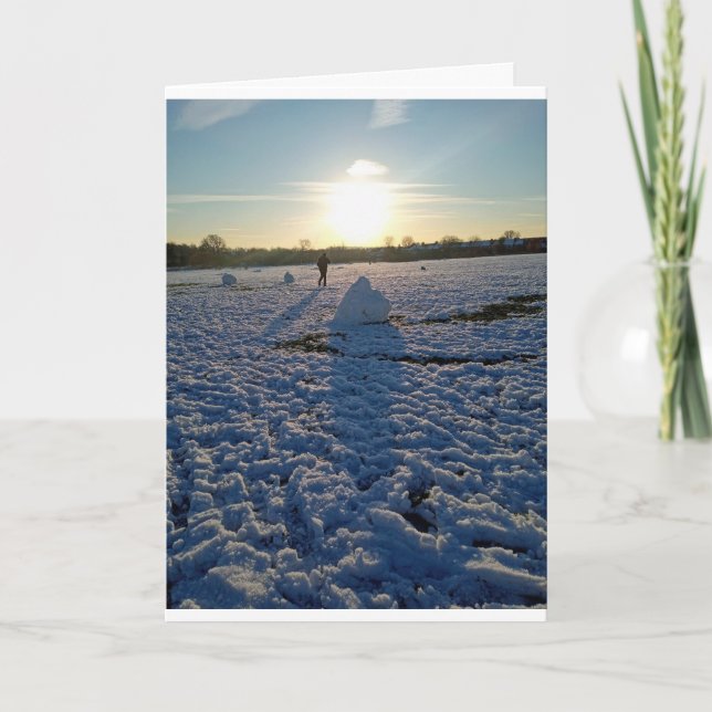 CARTES POUR FÊTES ANNUELLES SCÈNE DE NOËL NEIGE (Devant)
