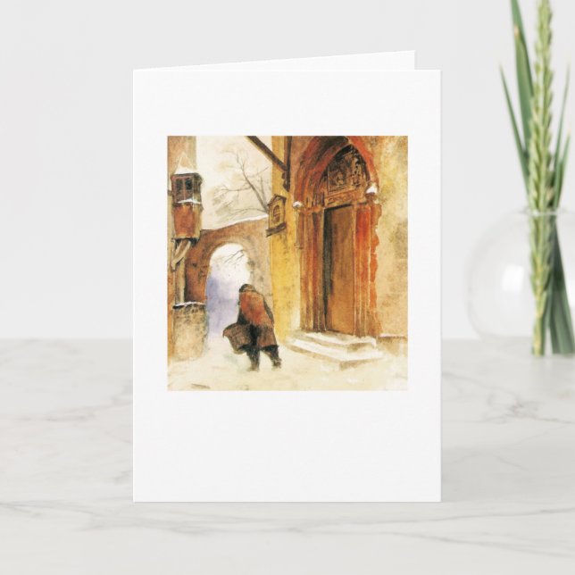 Cartes Pour Fêtes Annuelles Scène de Noël traditionnelle (Devant)