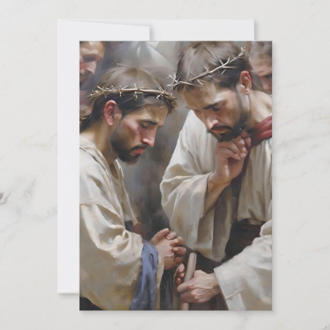 Cartes Pour Fêtes Annuelles Scène de Pâques C - Huiles (Devant)
