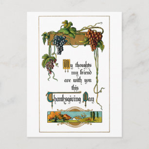 Cartes Pour Fêtes Annuelles Scène de récolte et salutation d'action de grâces