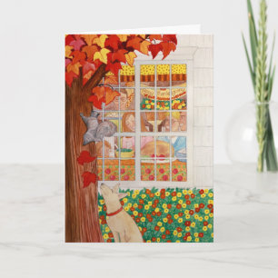 Cartes Pour Fêtes Annuelles Scène de repas de famille de bon thanksgiving