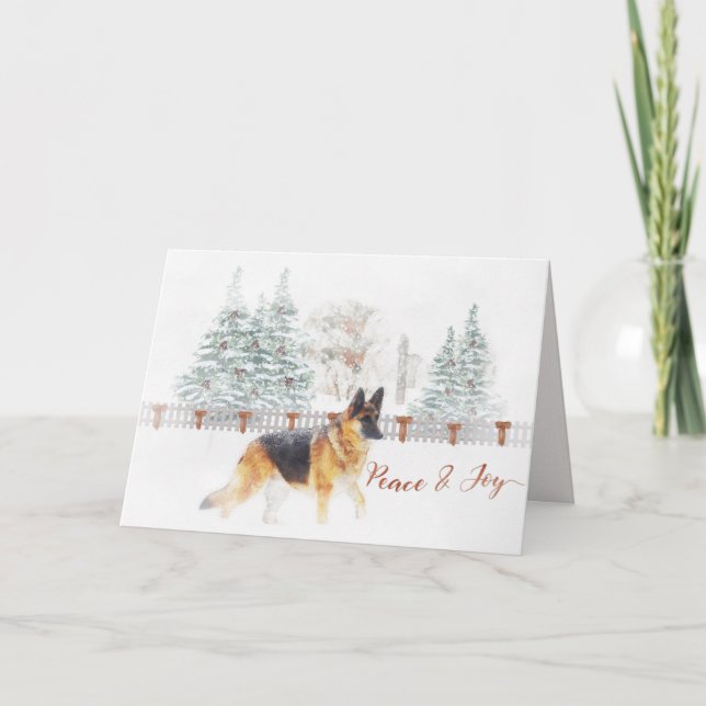 Cartes Pour Fêtes Annuelles Scène de vacances d'hiver rustique avec berger all (Devant)