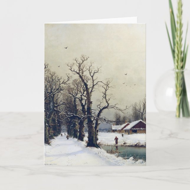 Cartes Pour Fêtes Annuelles Scène d'hiver, 19ème siècle (Devant)