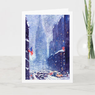Cartes Pour Fêtes Annuelles Scène D'Hiver À Manhattan. Noël
