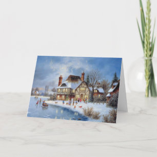 Cartes Pour Fêtes Annuelles Scène d'hiver de Noël