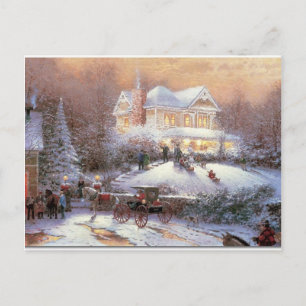 Cartes Pour Fêtes Annuelles Scène d'hiver de Noël victorienne