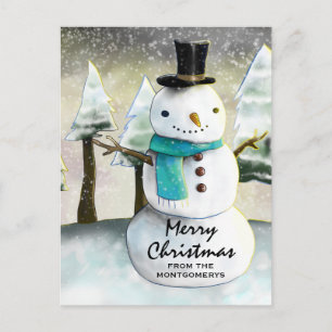 Cartes Pour Fêtes Annuelles Scène d'hiver du motoneige lunaire Noël