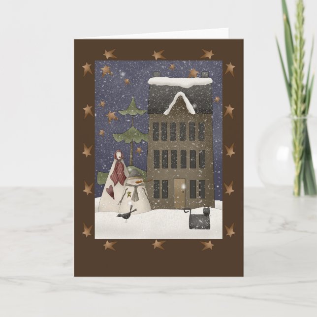 Cartes Pour Fêtes Annuelles Scène d'hiver du pays (Devant)