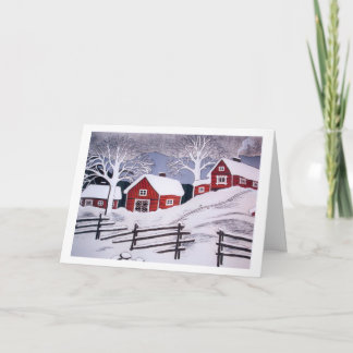 Cartes Pour Fêtes Annuelles Scène d'hiver - rurale