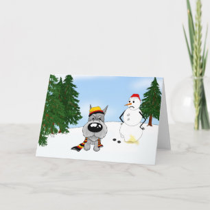 Cartes Pour Fêtes Annuelles Scène d'hiver Schnauzer