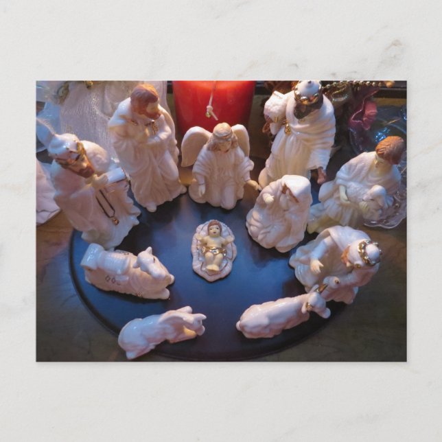 Cartes Pour Fêtes Annuelles Scène du directeur de la Nativité de Noël (Devant)