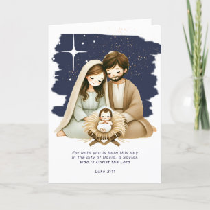 Cartes Pour Fêtes Annuelles Scène et écriture religieuse de la Nativité de Noë