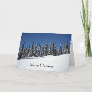 Cartes Pour Fêtes Annuelles Scène hivernale des arbres couverts de neige