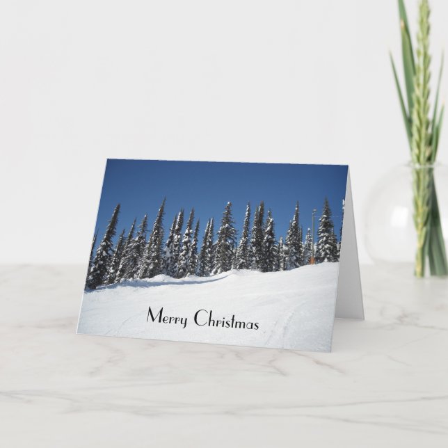 Cartes Pour Fêtes Annuelles Scène hivernale des arbres couverts de neige (Devant)